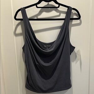 Abercrombie & Fitch Draped Neck Tank Top - Steel Blue